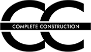 White text on a black background reads "COMPLETE CONSTRUCTION" in all capital letters.